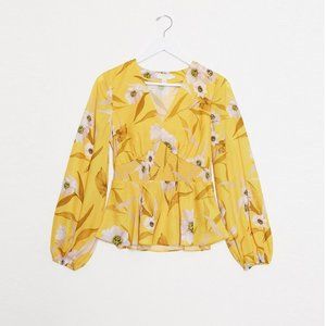 Ted Baker Saniyah Cabana Smocked Blouse M